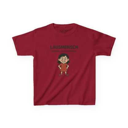 Kinder T-Shirt | Österreichisch - Lausmensch - für freche Mädchen | Baumwolle | Lustig mit Bedeutung auf Hochdeutsch | Kinder | Öko