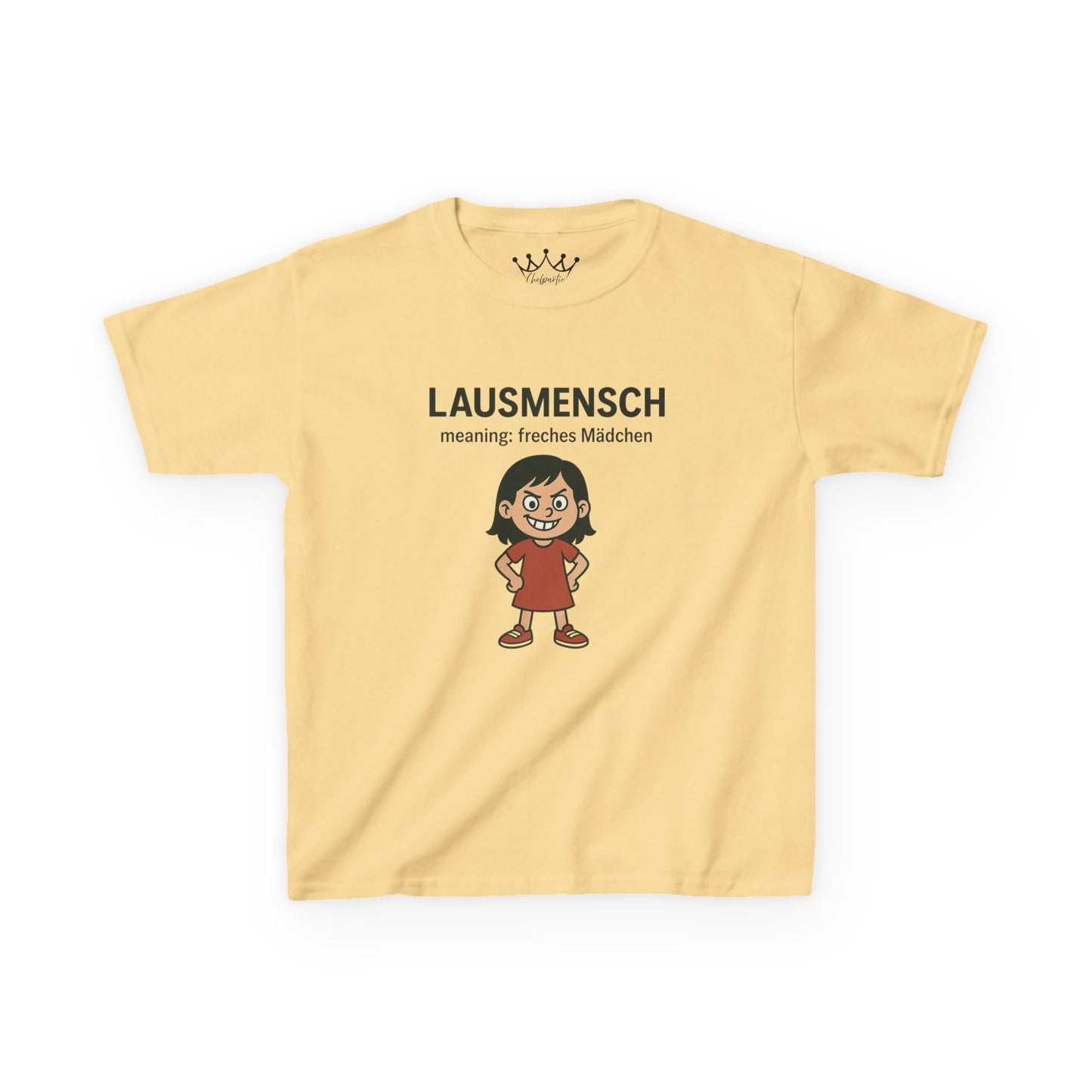 Kinder T-Shirt | Österreichisch - Lausmensch - für freche Mädchen | Baumwolle | Lustig mit Bedeutung auf Hochdeutsch | Kinder | Öko