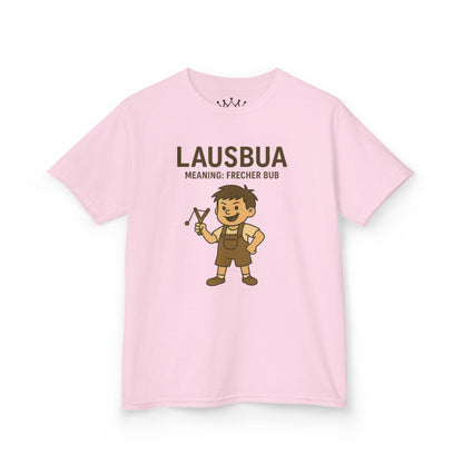 Kinder T-Shirt | Österreichisch - Lausbua - für freche Buben | Baumwolle | Lustig mit Bedeutung auf Hochdeutsch | Kinder | Öko