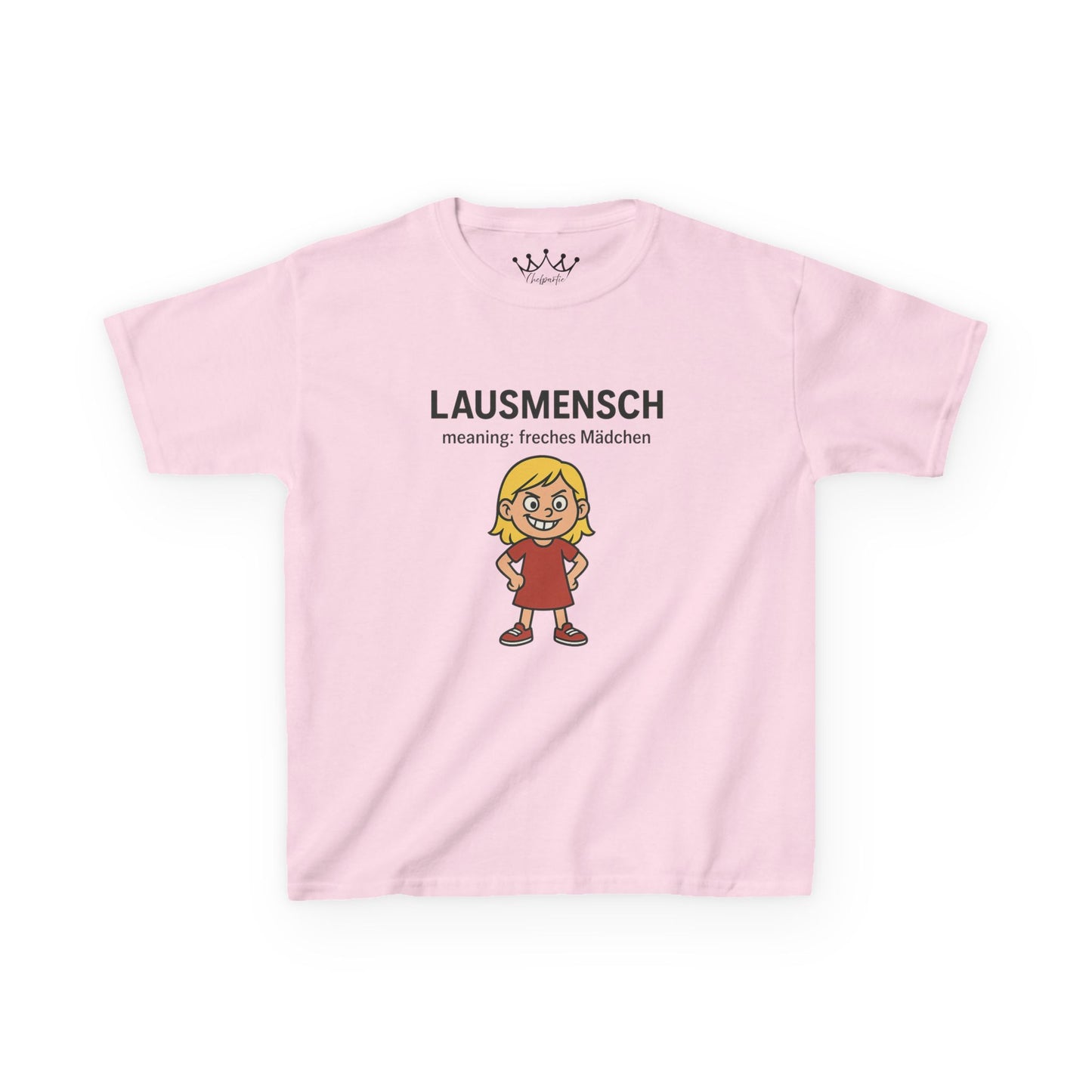 Kinder T-Shirt | Österreichisch - Lausmensch - für freche Mädchen | Baumwolle | Lustig mit Bedeutung auf Hochdeutsch | Kinder | Öko