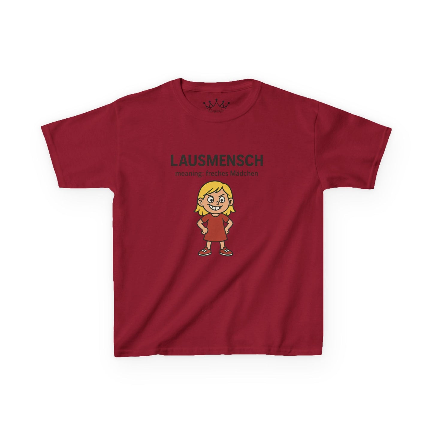 Kinder T-Shirt | Österreichisch - Lausmensch - für freche Mädchen | Baumwolle | Lustig mit Bedeutung auf Hochdeutsch | Kinder | Öko