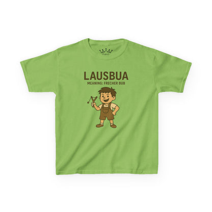 Kinder T-Shirt | Österreichisch - Lausbua - für freche Buben | Baumwolle | Lustig mit Bedeutung auf Hochdeutsch | Kinder | Öko
