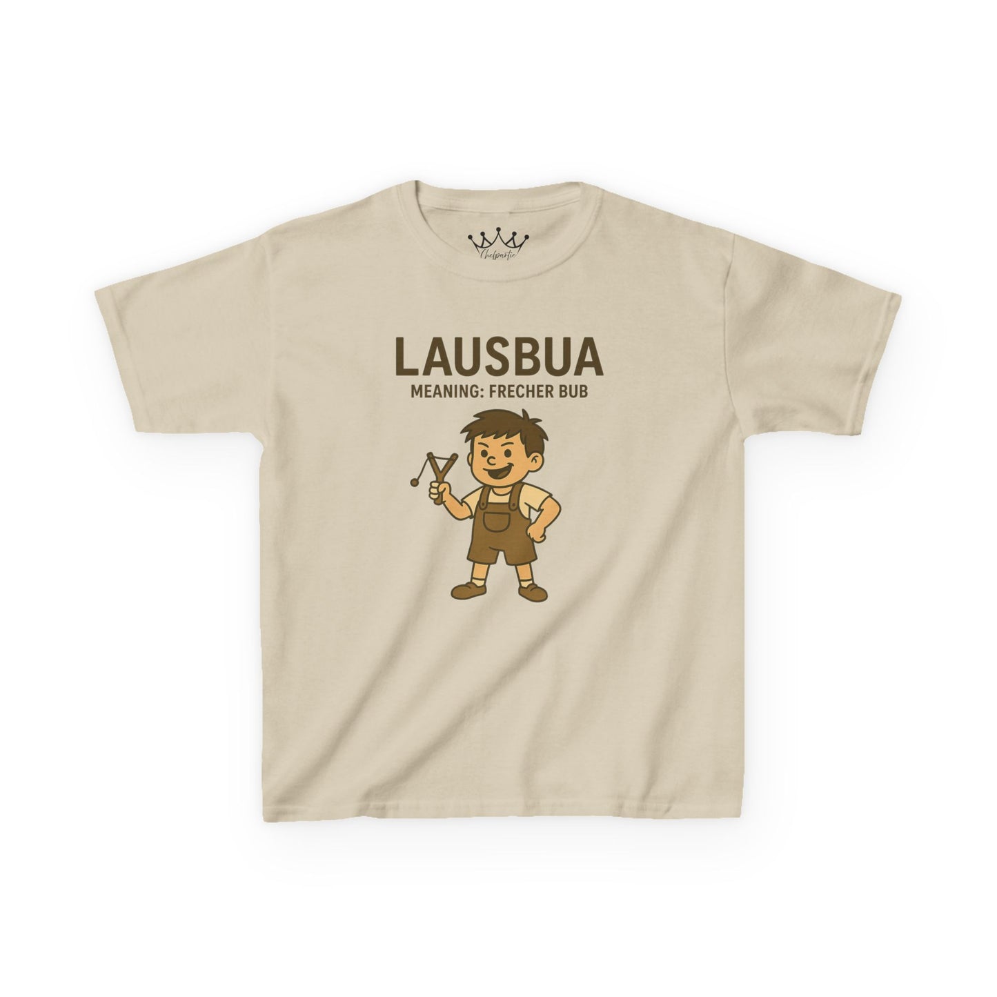 Kinder T-Shirt | Österreichisch - Lausbua - für freche Buben | Baumwolle | Lustig mit Bedeutung auf Hochdeutsch | Kinder | Öko
