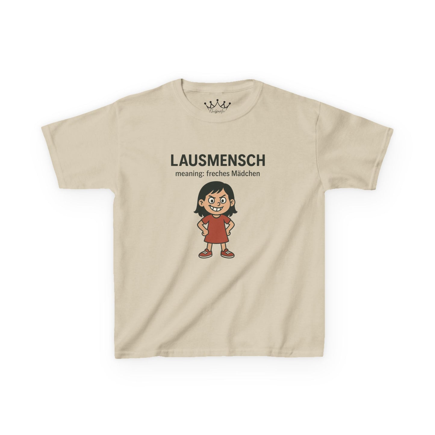 Kinder T-Shirt | Österreichisch - Lausmensch - für freche Mädchen | Baumwolle | Lustig mit Bedeutung auf Hochdeutsch | Kinder | Öko