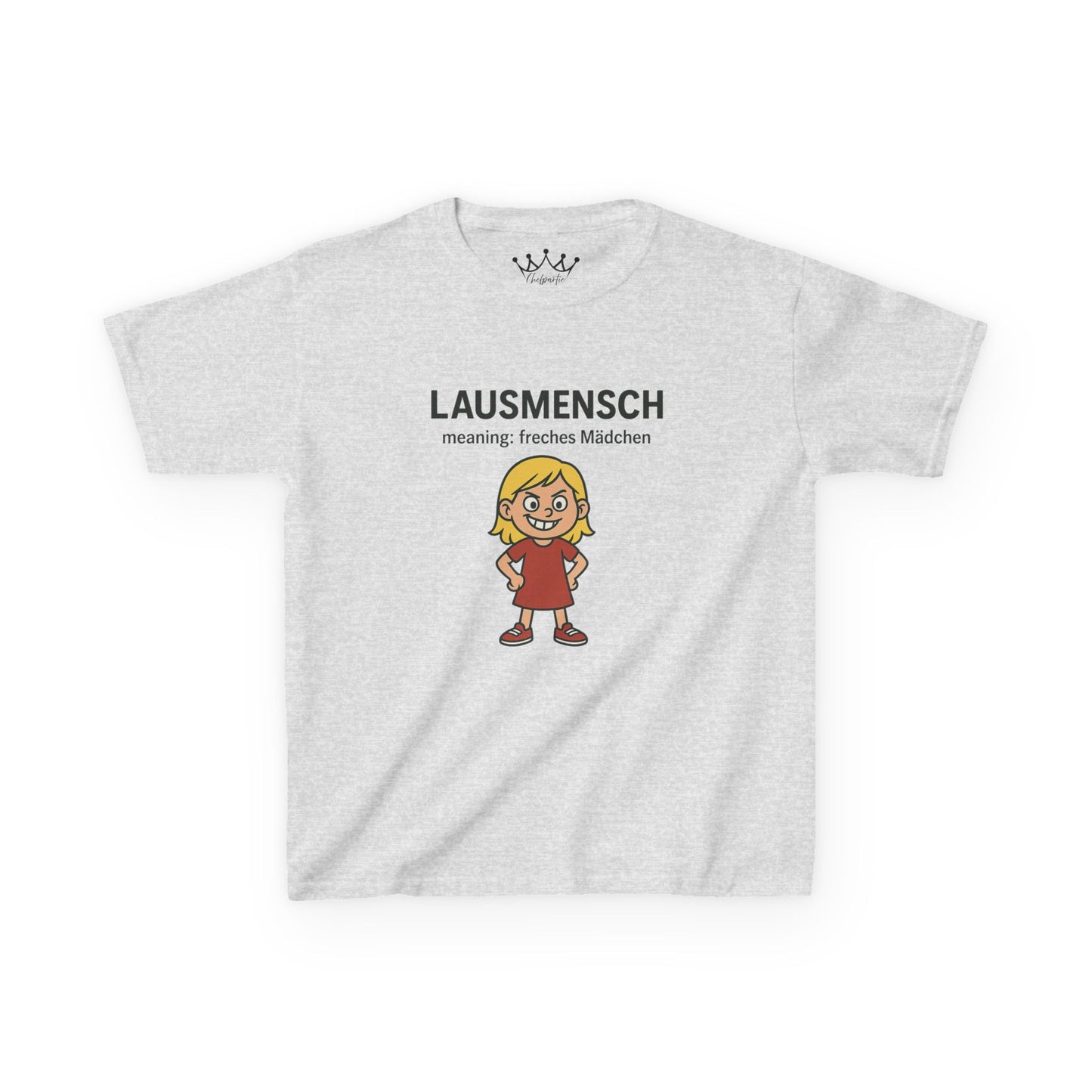 Kinder T-Shirt | Österreichisch - Lausmensch - für freche Mädchen | Baumwolle | Lustig mit Bedeutung auf Hochdeutsch | Kinder | Öko