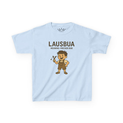 Kinder T-Shirt | Österreichisch - Lausbua - für freche Buben | Baumwolle | Lustig mit Bedeutung auf Hochdeutsch | Kinder | Öko