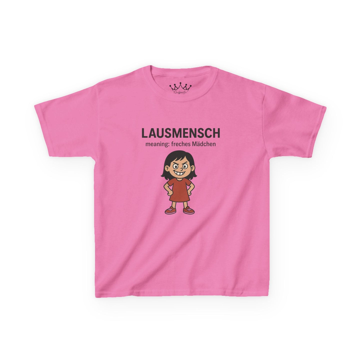 Kinder T-Shirt | Österreichisch - Lausmensch - für freche Mädchen | Baumwolle | Lustig mit Bedeutung auf Hochdeutsch | Kinder | Öko