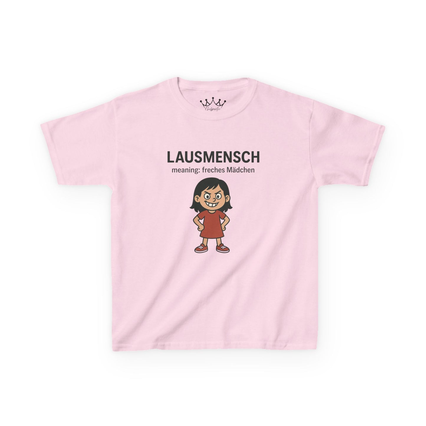 Kinder T-Shirt | Österreichisch - Lausmensch - für freche Mädchen | Baumwolle | Lustig mit Bedeutung auf Hochdeutsch | Kinder | Öko
