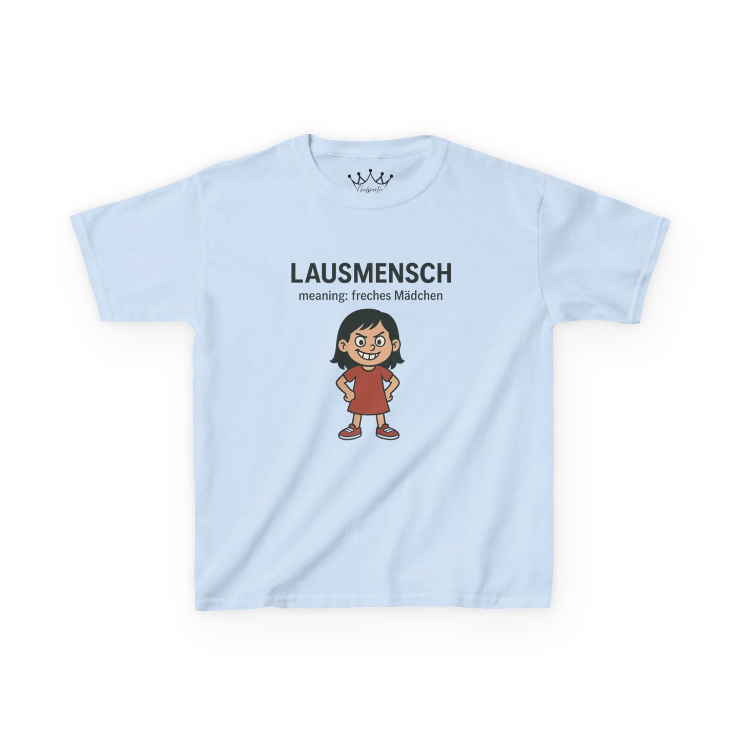 Kinder T-Shirt | Österreichisch - Lausmensch - für freche Mädchen | Baumwolle | Lustig mit Bedeutung auf Hochdeutsch | Kinder | Öko