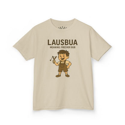 Kinder T-Shirt | Österreichisch - Lausbua - für freche Buben | Baumwolle | Lustig mit Bedeutung auf Hochdeutsch | Kinder | Öko