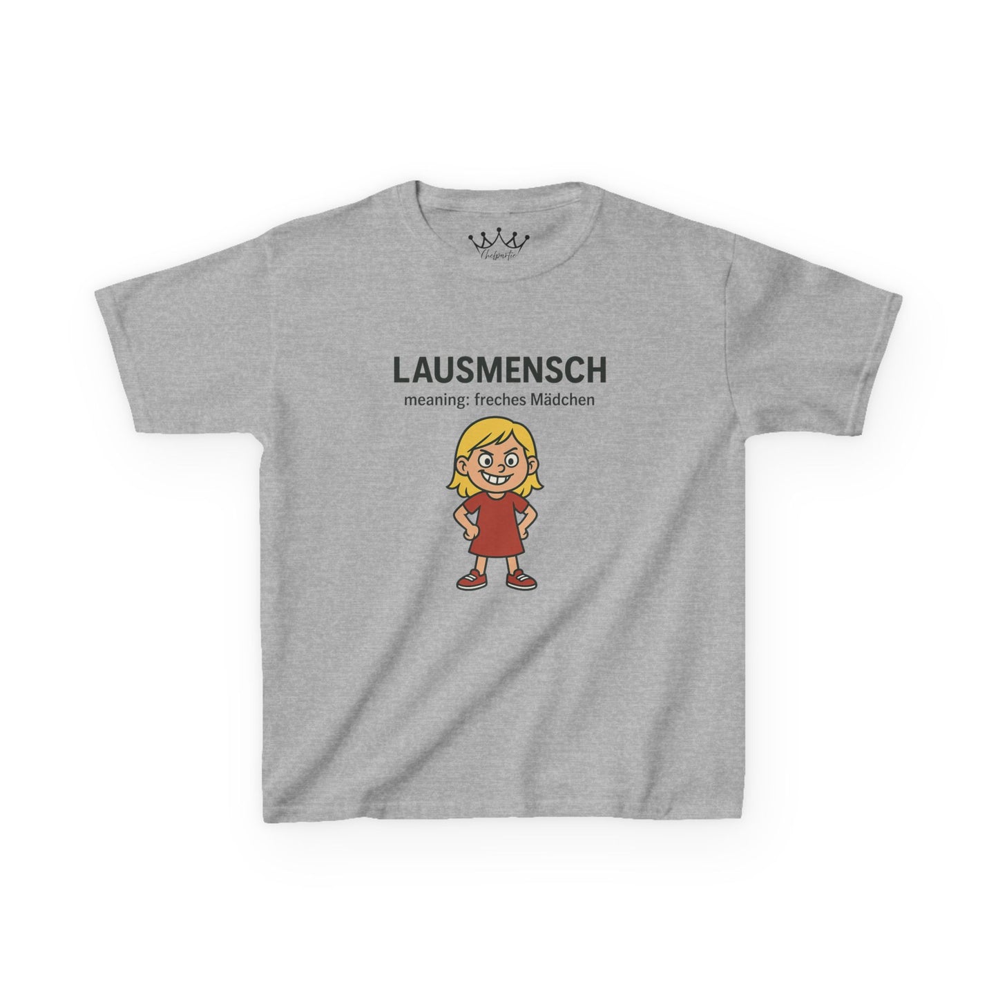 Kinder T-Shirt | Österreichisch - Lausmensch - für freche Mädchen | Baumwolle | Lustig mit Bedeutung auf Hochdeutsch | Kinder | Öko
