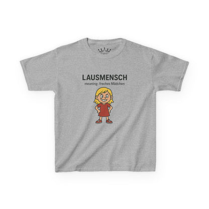 Kinder T-Shirt | Österreichisch - Lausmensch - für freche Mädchen | Baumwolle | Lustig mit Bedeutung auf Hochdeutsch | Kinder | Öko