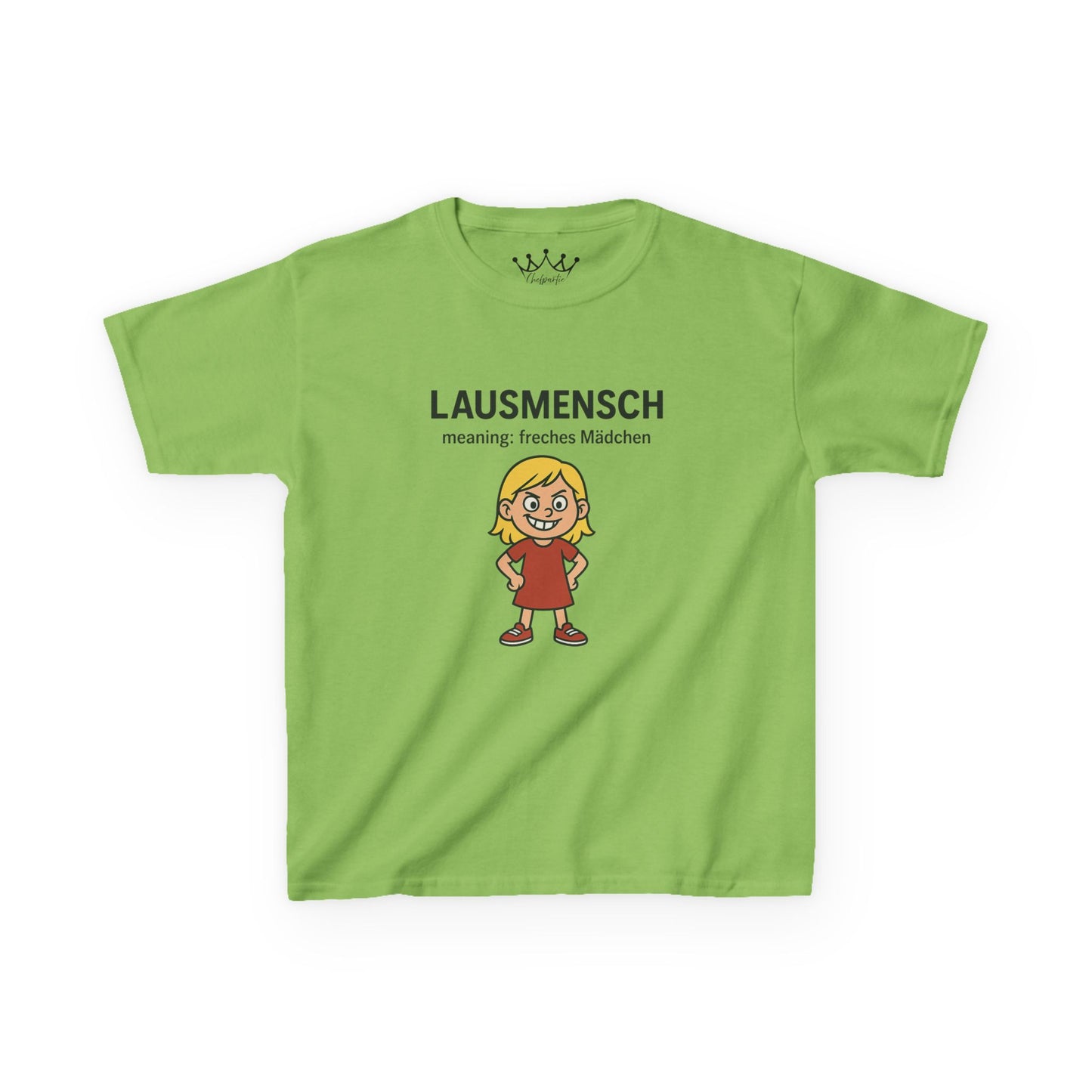Kinder T-Shirt | Österreichisch - Lausmensch - für freche Mädchen | Baumwolle | Lustig mit Bedeutung auf Hochdeutsch | Kinder | Öko