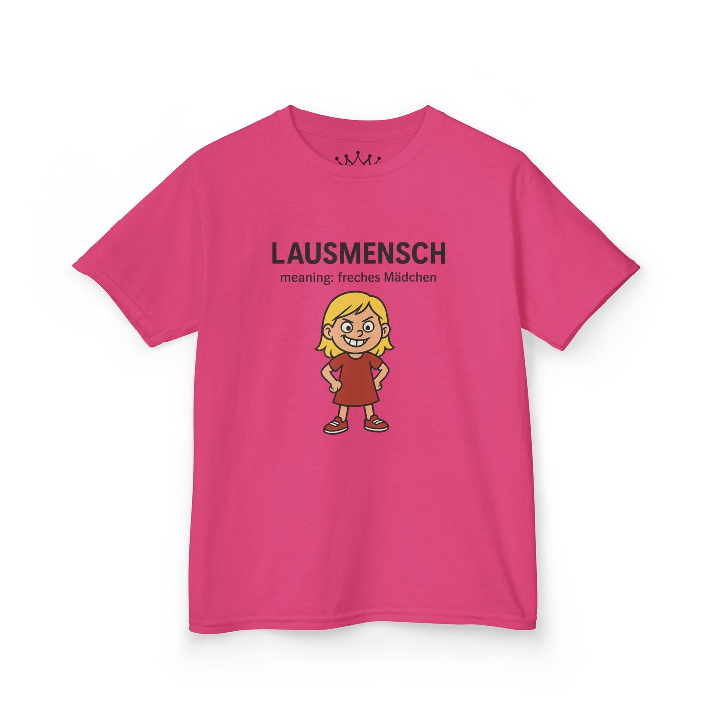 Kinder T-Shirt | Österreichisch - Lausmensch - für freche Mädchen | Baumwolle | Lustig mit Bedeutung auf Hochdeutsch | Kinder | Öko