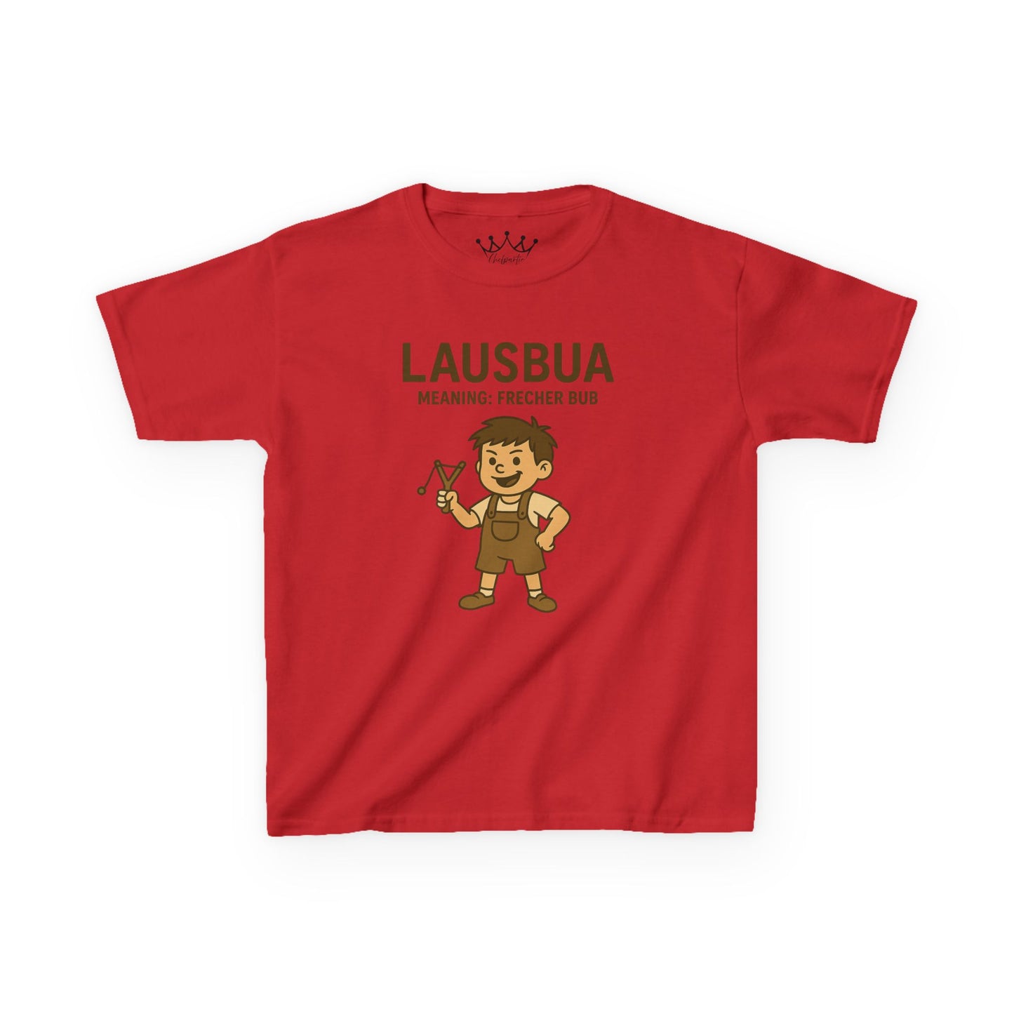 Kinder T-Shirt | Österreichisch - Lausbua - für freche Buben | Baumwolle | Lustig mit Bedeutung auf Hochdeutsch | Kinder | Öko
