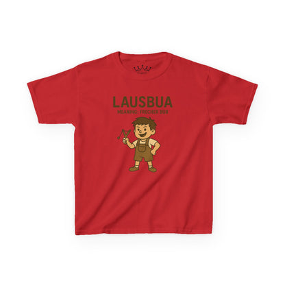 Kinder T-Shirt | Österreichisch - Lausbua - für freche Buben | Baumwolle | Lustig mit Bedeutung auf Hochdeutsch | Kinder | Öko
