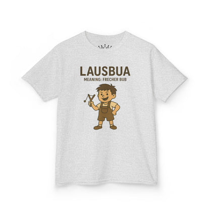 Kinder T-Shirt | Österreichisch - Lausbua - für freche Buben | Baumwolle | Lustig mit Bedeutung auf Hochdeutsch | Kinder | Öko