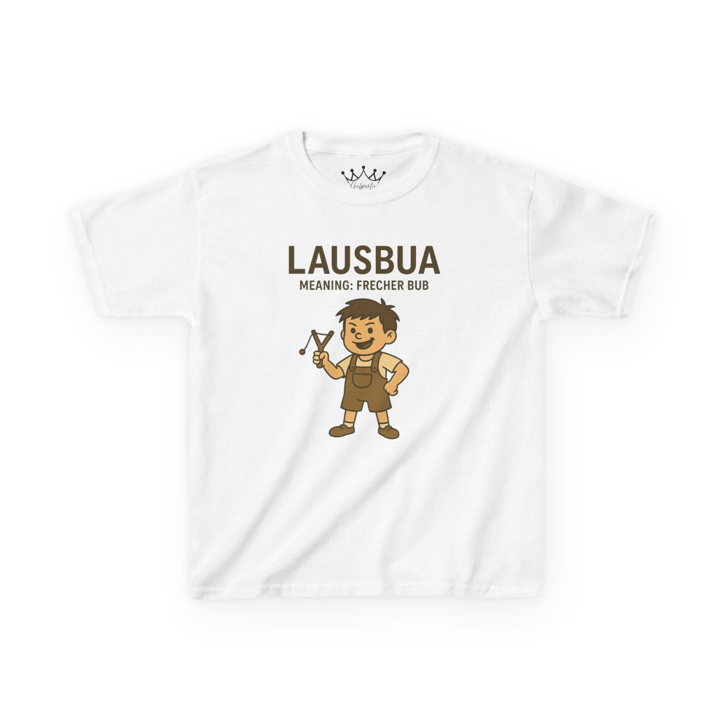 Kinder T-Shirt | Österreichisch - Lausbua - für freche Buben | Baumwolle | Lustig mit Bedeutung auf Hochdeutsch | Kinder | Öko