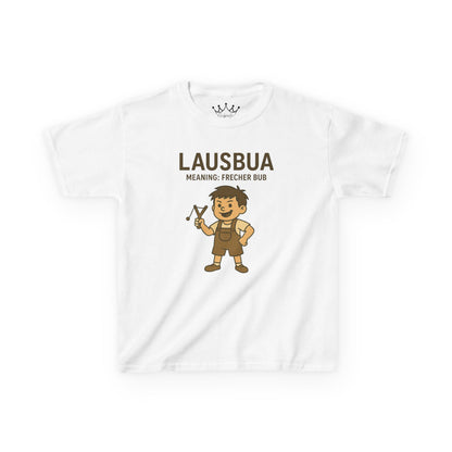 Kinder T-Shirt | Österreichisch - Lausbua - für freche Buben | Baumwolle | Lustig mit Bedeutung auf Hochdeutsch | Kinder | Öko