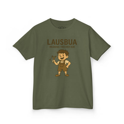 Kinder T-Shirt | Österreichisch - Lausbua - für freche Buben | Baumwolle | Lustig mit Bedeutung auf Hochdeutsch | Kinder | Öko
