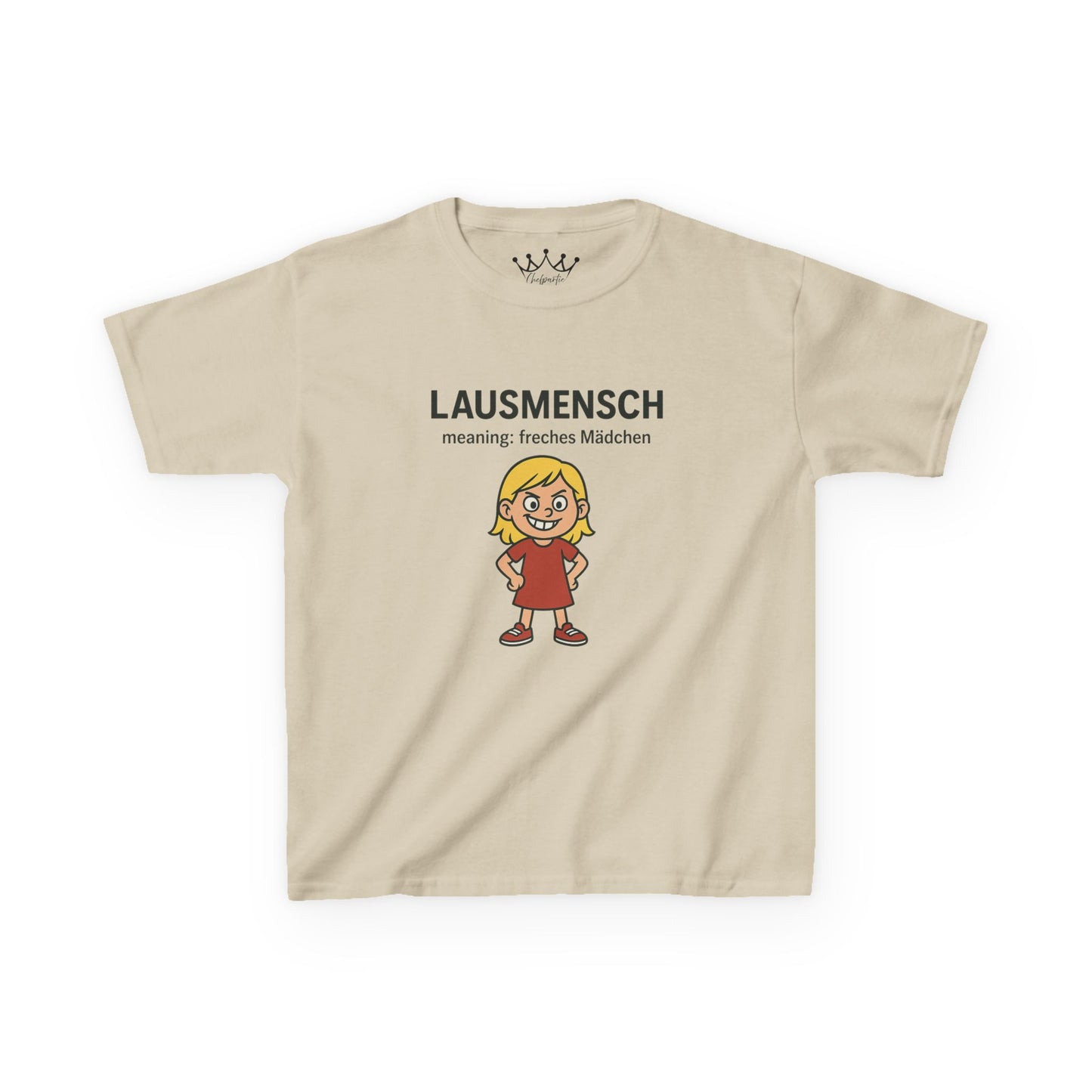 Kinder T-Shirt | Österreichisch - Lausmensch - für freche Mädchen | Baumwolle | Lustig mit Bedeutung auf Hochdeutsch | Kinder | Öko