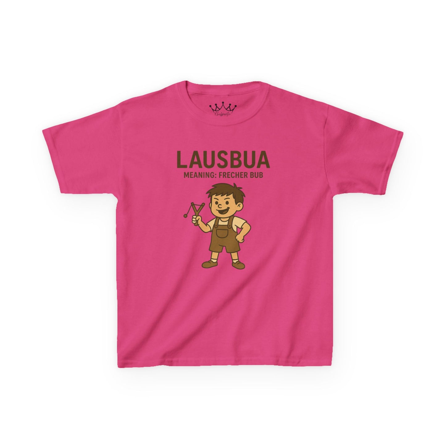 Kinder T-Shirt | Österreichisch - Lausbua - für freche Buben | Baumwolle | Lustig mit Bedeutung auf Hochdeutsch | Kinder | Öko