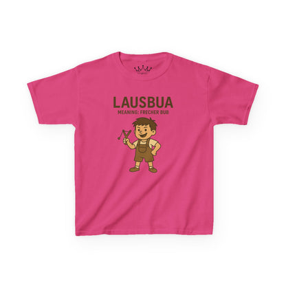 Kinder T-Shirt | Österreichisch - Lausbua - für freche Buben | Baumwolle | Lustig mit Bedeutung auf Hochdeutsch | Kinder | Öko