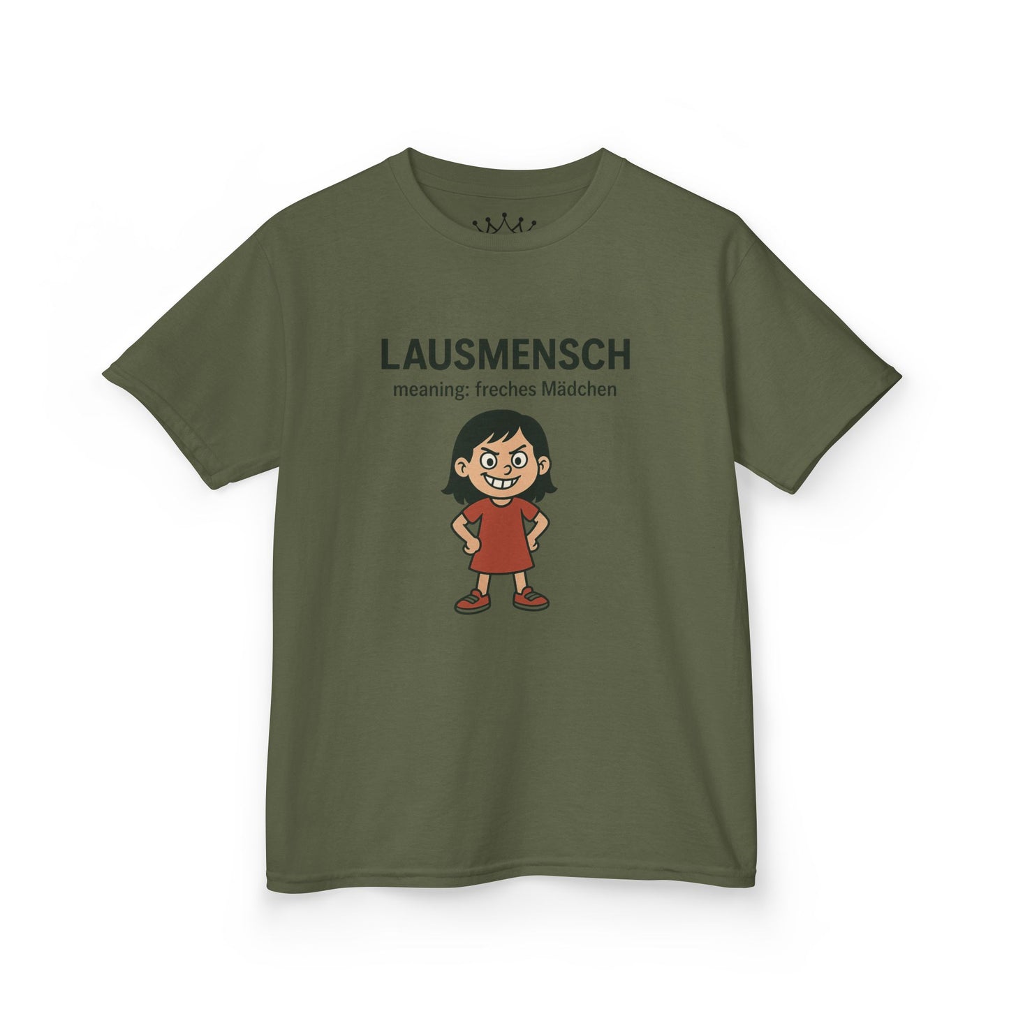 Kinder T-Shirt | Österreichisch - Lausmensch - für freche Mädchen | Baumwolle | Lustig mit Bedeutung auf Hochdeutsch | Kinder | Öko