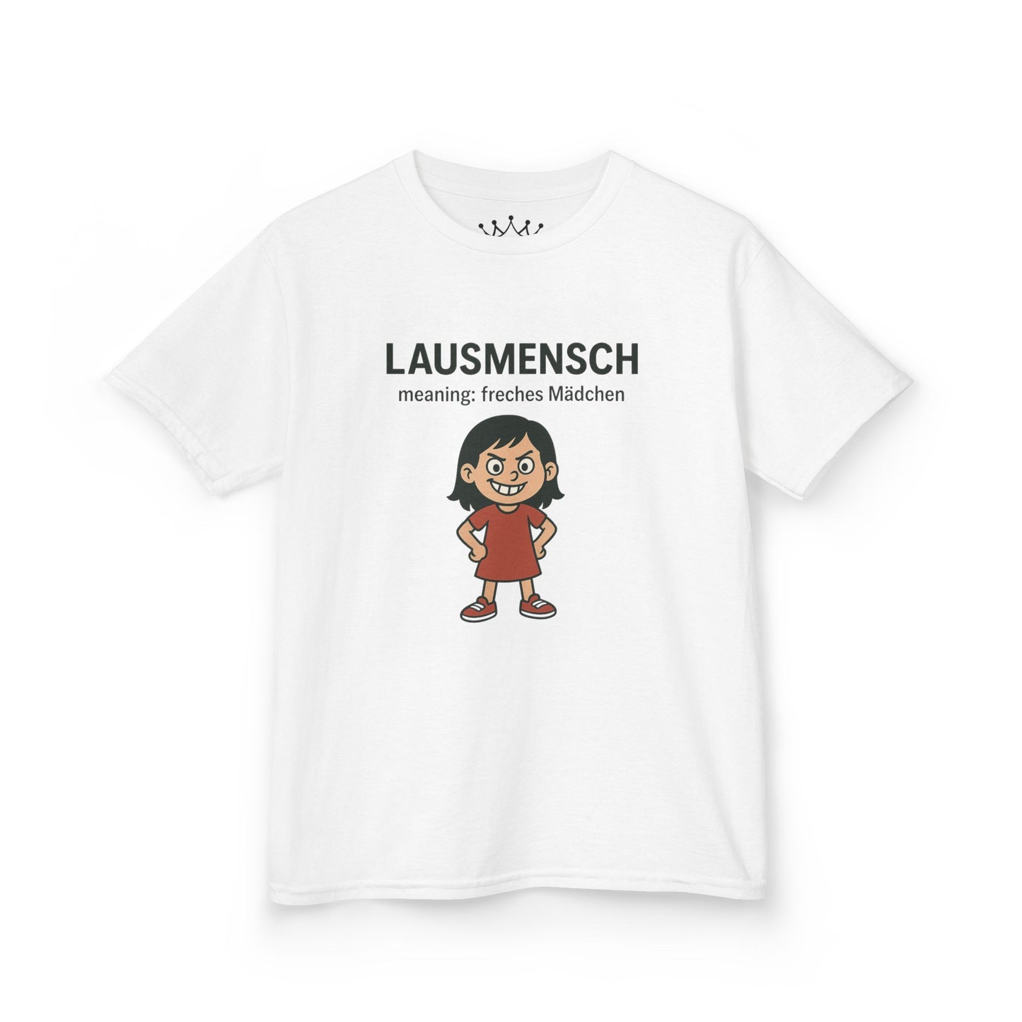Kinder T-Shirt | Österreichisch - Lausmensch - für freche Mädchen | Baumwolle | Lustig mit Bedeutung auf Hochdeutsch | Kinder | Öko