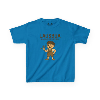 Kinder T-Shirt | Österreichisch - Lausbua - für freche Buben | Baumwolle | Lustig mit Bedeutung auf Hochdeutsch | Kinder | Öko