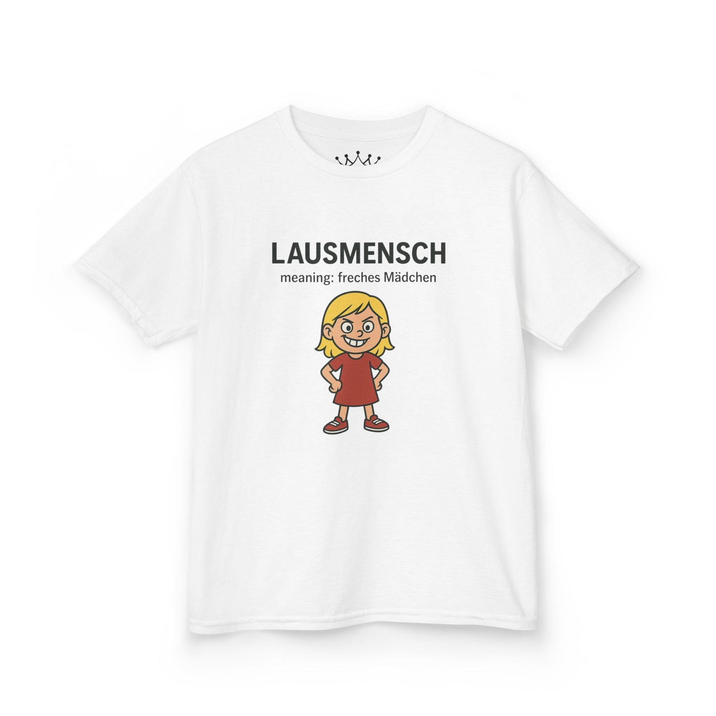 Kinder T-Shirt | Österreichisch - Lausmensch - für freche Mädchen | Baumwolle | Lustig mit Bedeutung auf Hochdeutsch | Kinder | Öko