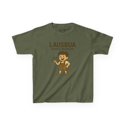 Kinder T-Shirt | Österreichisch - Lausbua - für freche Buben | Baumwolle | Lustig mit Bedeutung auf Hochdeutsch | Kinder | Öko