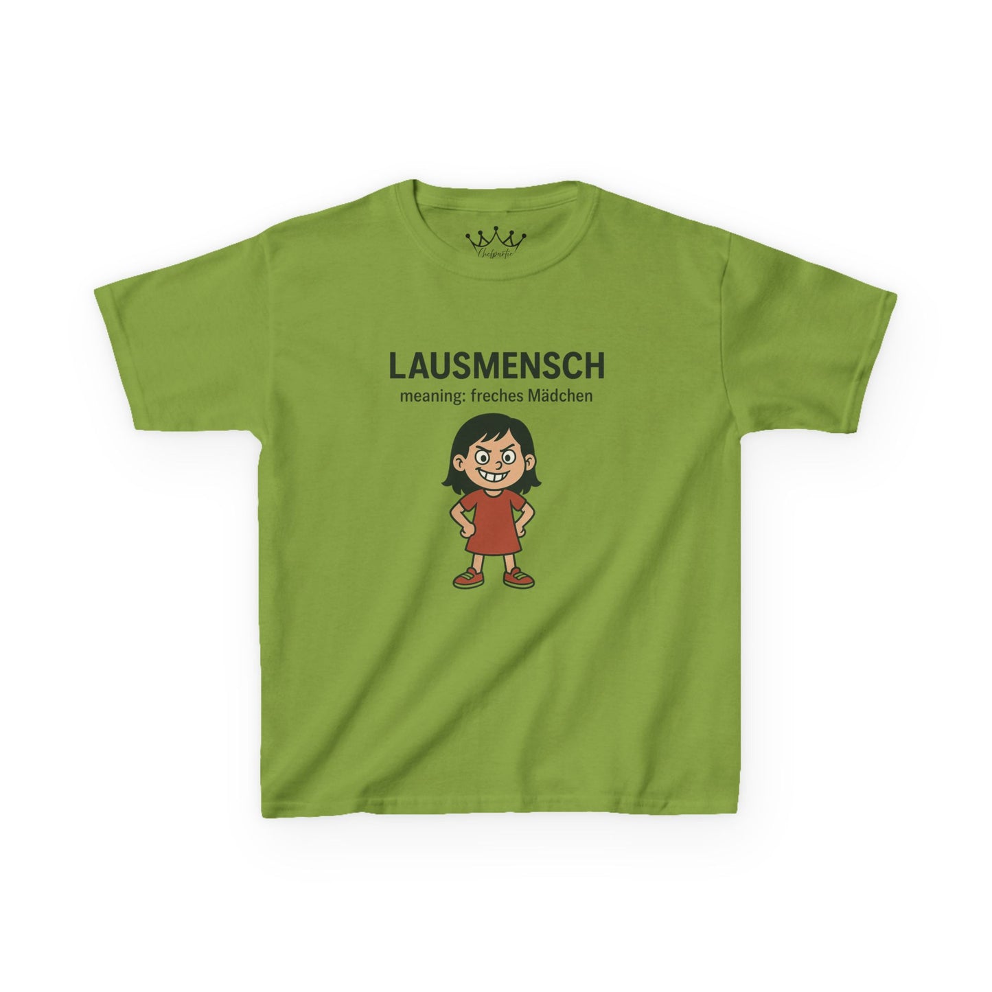 Kinder T-Shirt | Österreichisch - Lausmensch - für freche Mädchen | Baumwolle | Lustig mit Bedeutung auf Hochdeutsch | Kinder | Öko