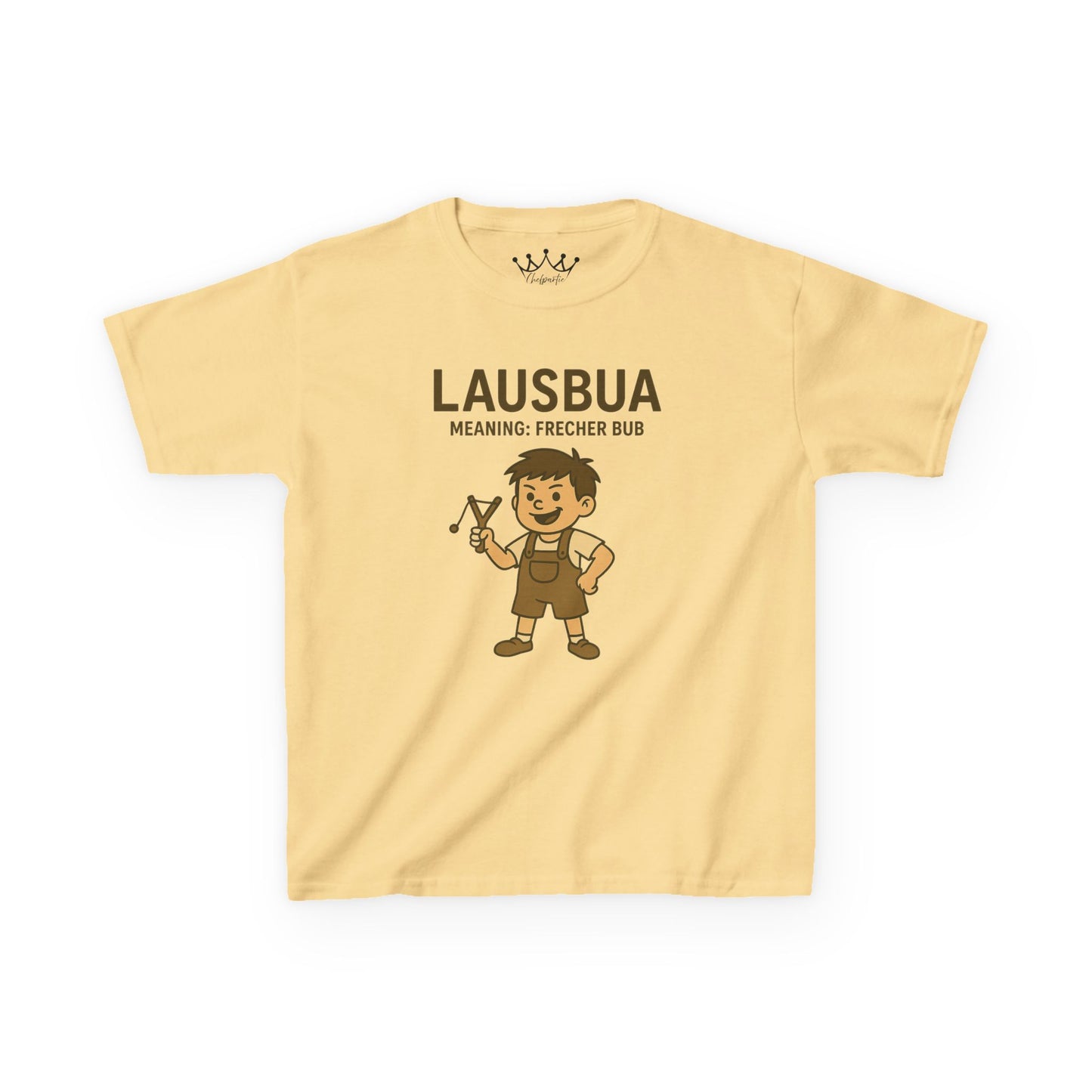 Kinder T-Shirt | Österreichisch - Lausbua - für freche Buben | Baumwolle | Lustig mit Bedeutung auf Hochdeutsch | Kinder | Öko