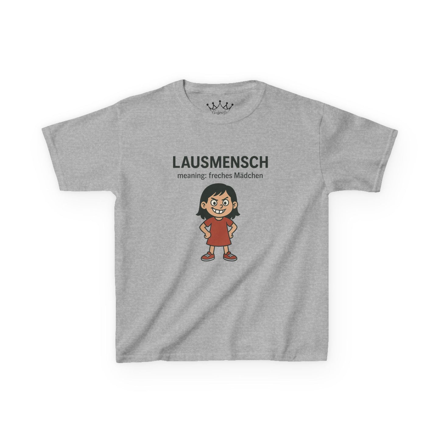 Kinder T-Shirt | Österreichisch - Lausmensch - für freche Mädchen | Baumwolle | Lustig mit Bedeutung auf Hochdeutsch | Kinder | Öko