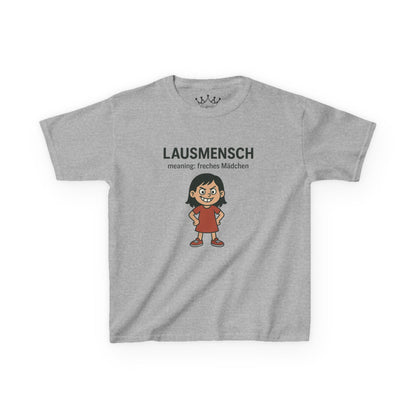 Kinder T-Shirt | Österreichisch - Lausmensch - für freche Mädchen | Baumwolle | Lustig mit Bedeutung auf Hochdeutsch | Kinder | Öko