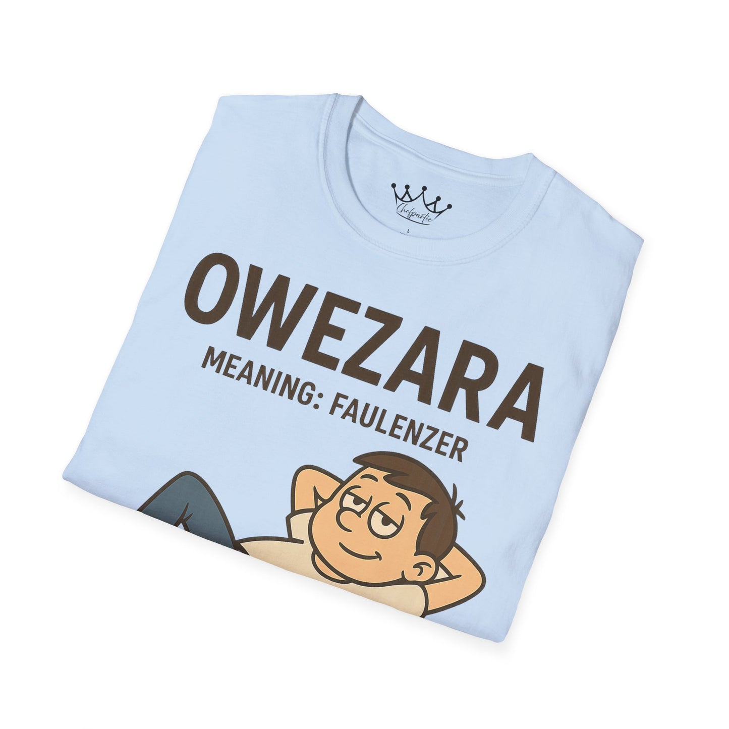 Erwachsenen T-Shirt | Österreichisch - Owezara - für Faulenzer | Baumwolle | Lustig mit Bedeutung auf Hochdeutsch | Herren | Öko