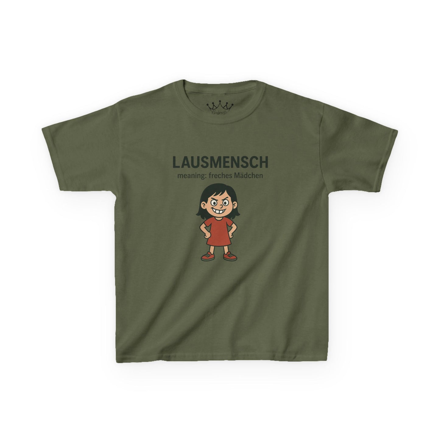 Kinder T-Shirt | Österreichisch - Lausmensch - für freche Mädchen | Baumwolle | Lustig mit Bedeutung auf Hochdeutsch | Kinder | Öko