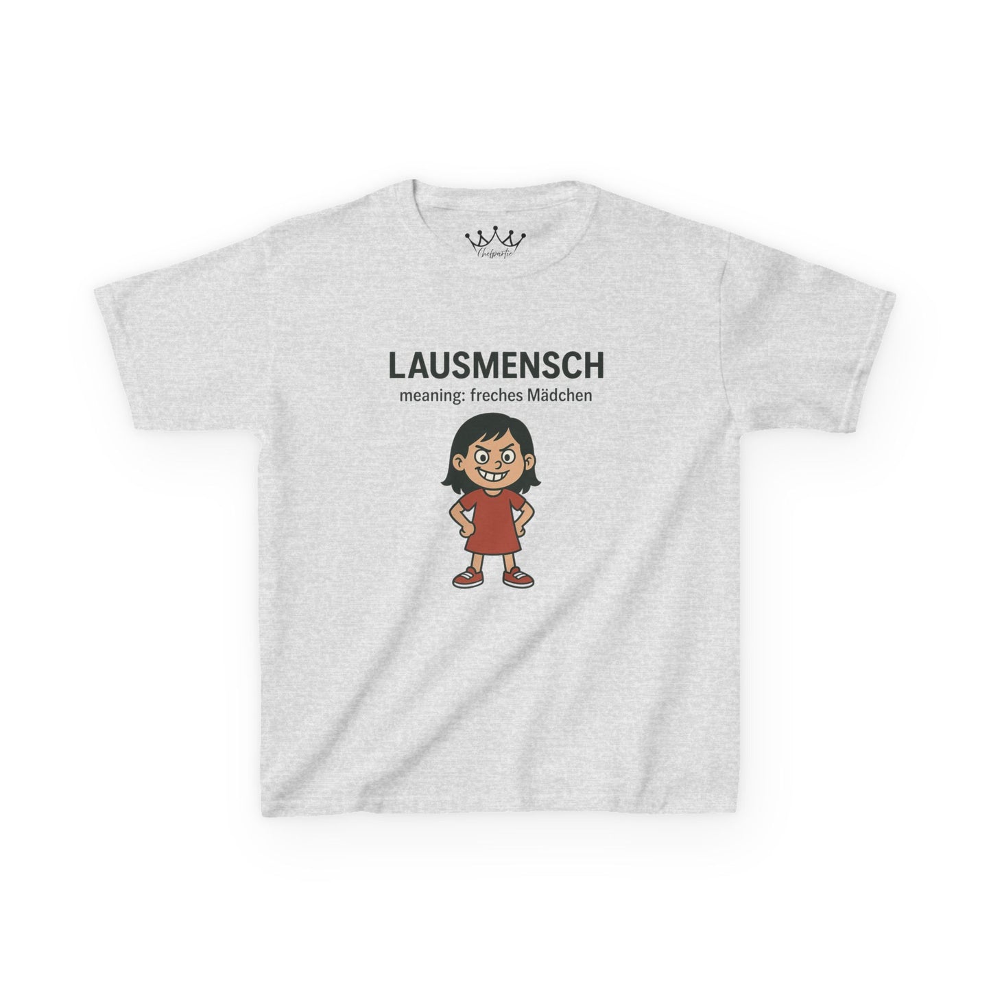 Kinder T-Shirt | Österreichisch - Lausmensch - für freche Mädchen | Baumwolle | Lustig mit Bedeutung auf Hochdeutsch | Kinder | Öko