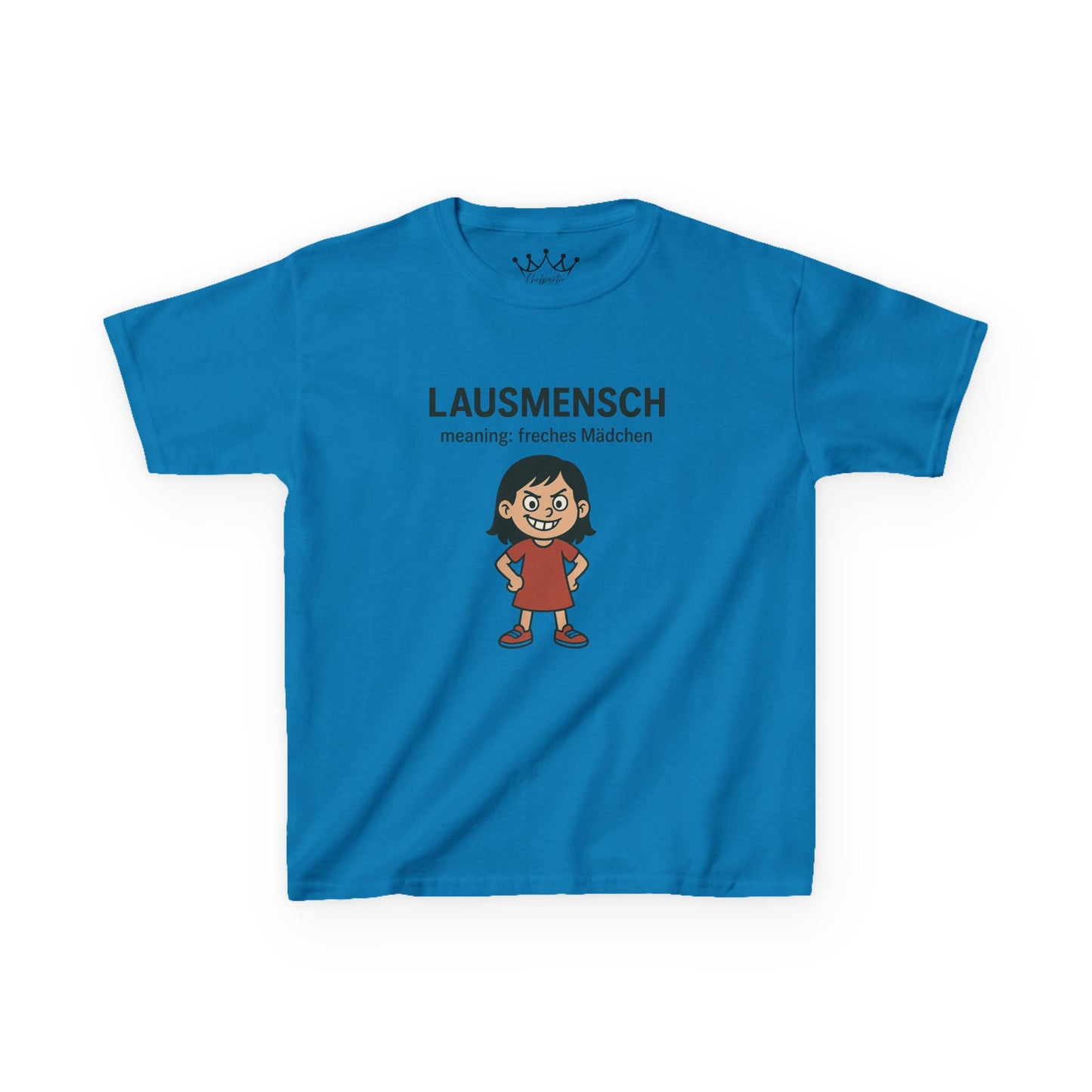 Kinder T-Shirt | Österreichisch - Lausmensch - für freche Mädchen | Baumwolle | Lustig mit Bedeutung auf Hochdeutsch | Kinder | Öko