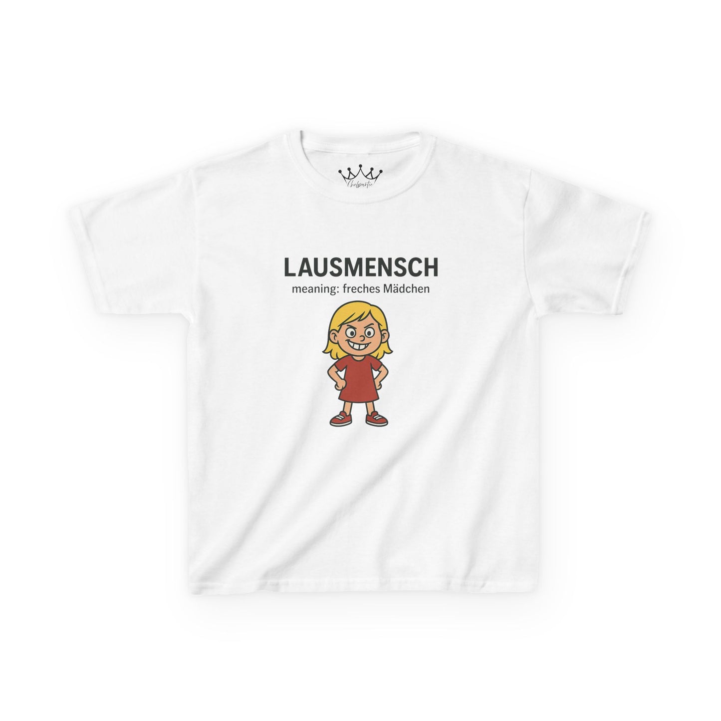 Kinder T-Shirt | Österreichisch - Lausmensch - für freche Mädchen | Baumwolle | Lustig mit Bedeutung auf Hochdeutsch | Kinder | Öko