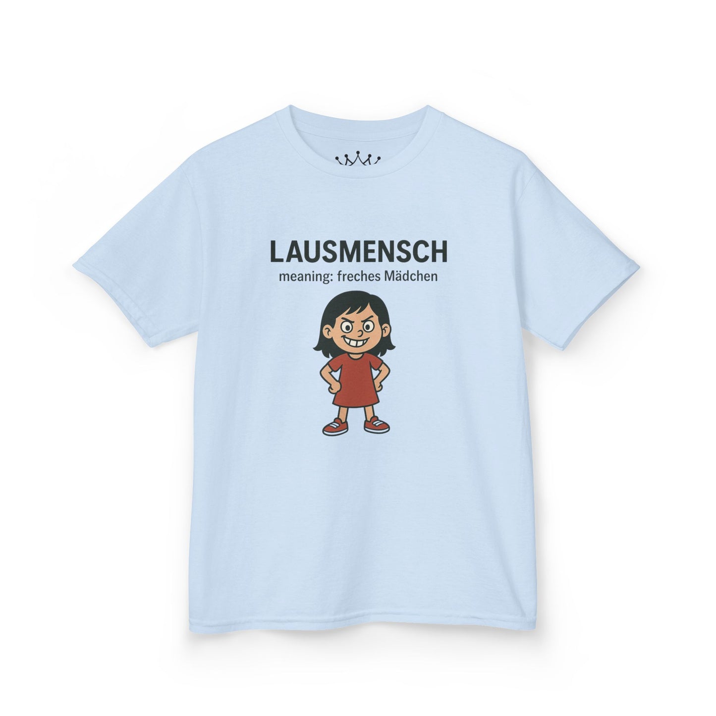 Kinder T-Shirt | Österreichisch - Lausmensch - für freche Mädchen | Baumwolle | Lustig mit Bedeutung auf Hochdeutsch | Kinder | Öko