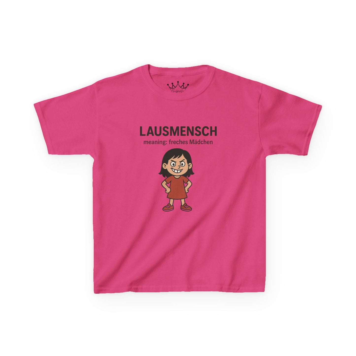 Kinder T-Shirt | Österreichisch - Lausmensch - für freche Mädchen | Baumwolle | Lustig mit Bedeutung auf Hochdeutsch | Kinder | Öko