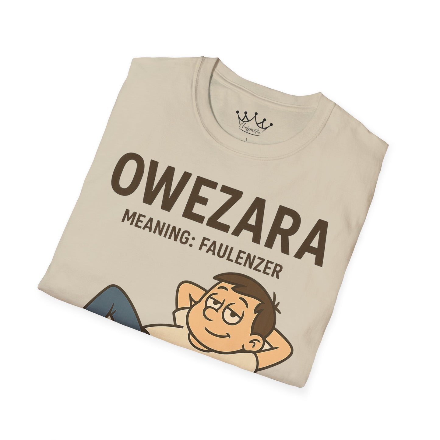 Erwachsenen T-Shirt | Österreichisch - Owezara - für Faulenzer | Baumwolle | Lustig mit Bedeutung auf Hochdeutsch | Herren | Öko