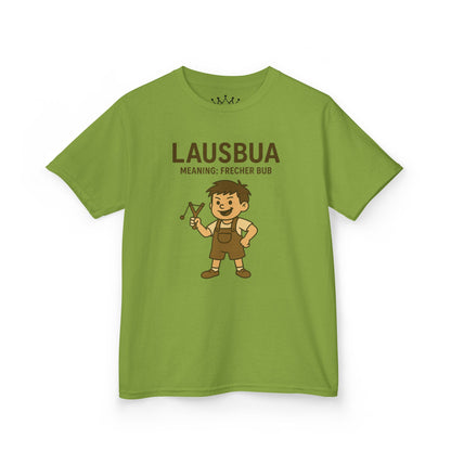 Kinder T-Shirt | Österreichisch - Lausbua - für freche Buben | Baumwolle | Lustig mit Bedeutung auf Hochdeutsch | Kinder | Öko