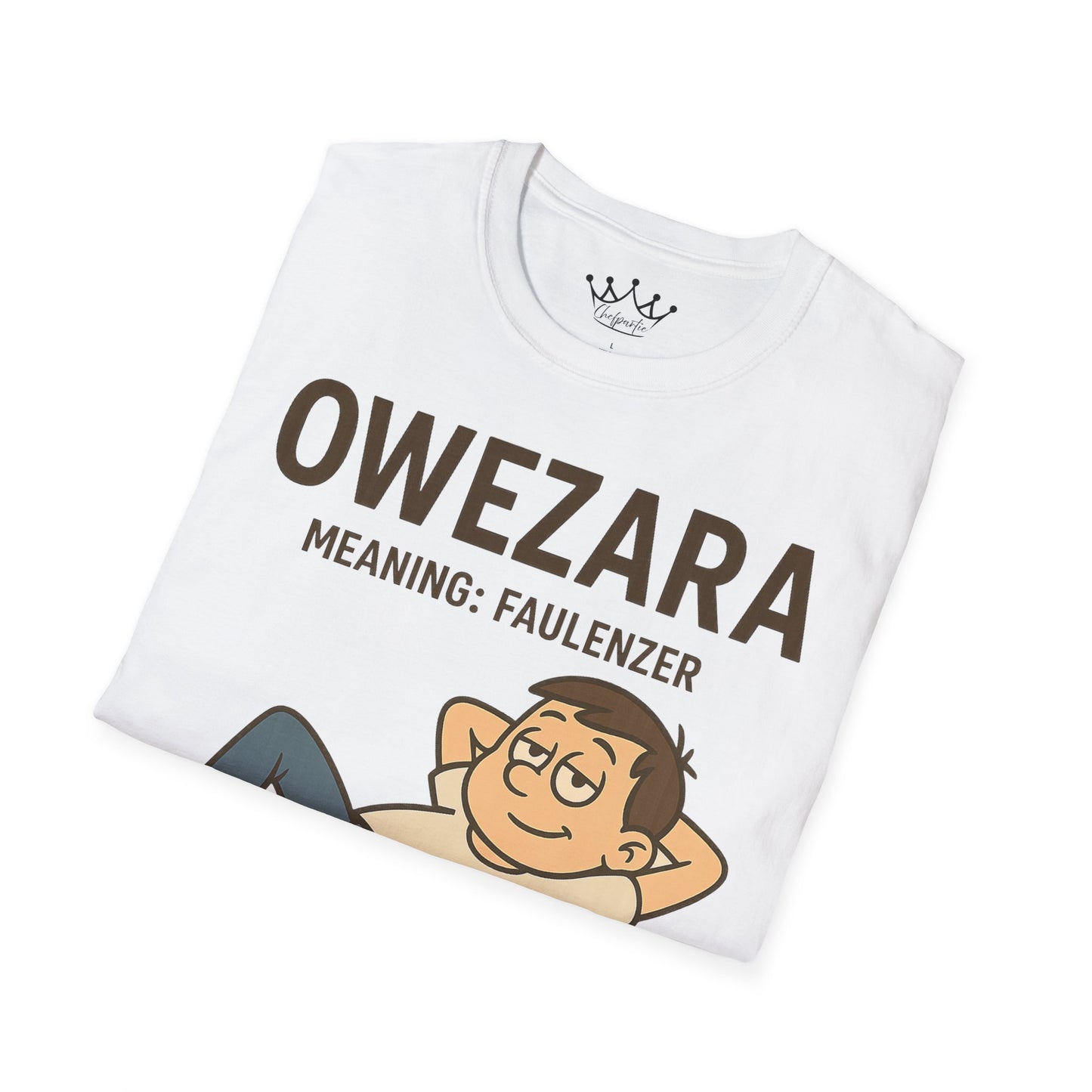 Erwachsenen T-Shirt | Österreichisch - Owezara - für Faulenzer | Baumwolle | Lustig mit Bedeutung auf Hochdeutsch | Herren | Öko