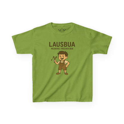 Kinder T-Shirt | Österreichisch - Lausbua - für freche Buben | Baumwolle | Lustig mit Bedeutung auf Hochdeutsch | Kinder | Öko