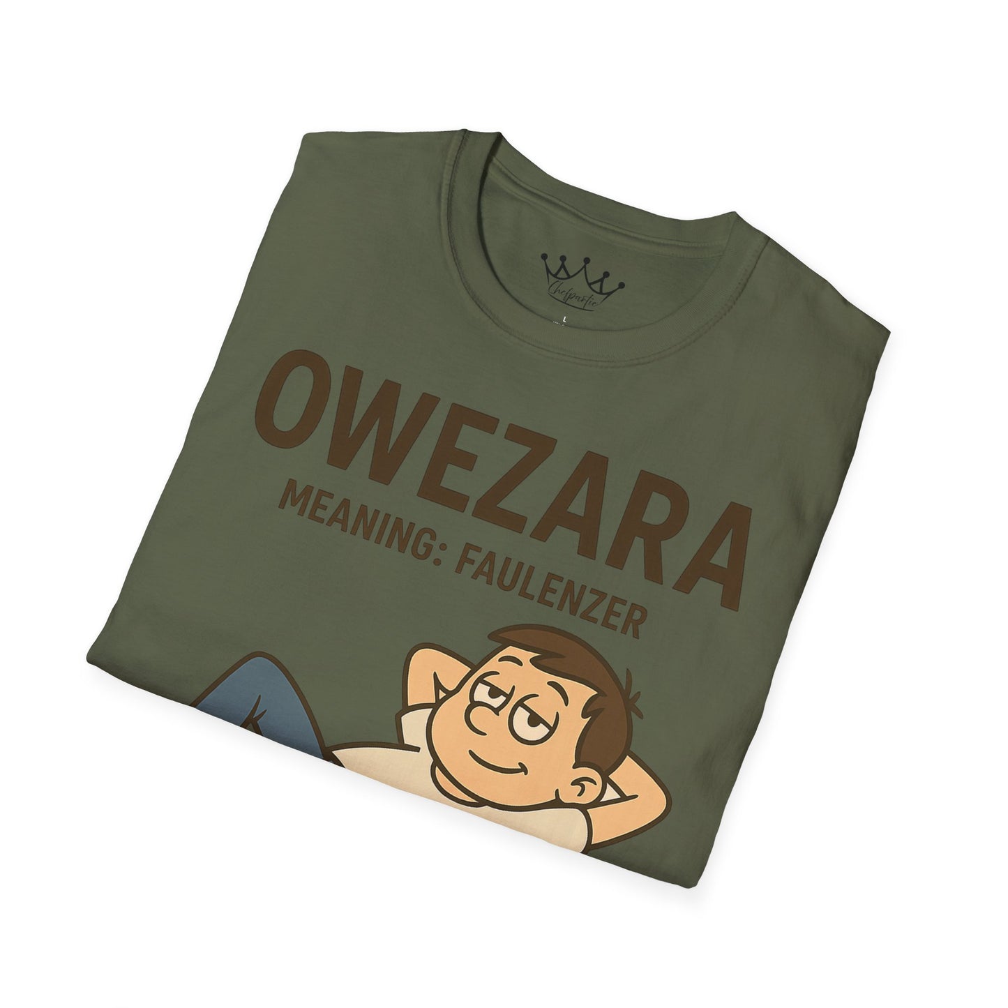 Erwachsenen T-Shirt | Österreichisch - Owezara - für Faulenzer | Baumwolle | Lustig mit Bedeutung auf Hochdeutsch | Herren | Öko
