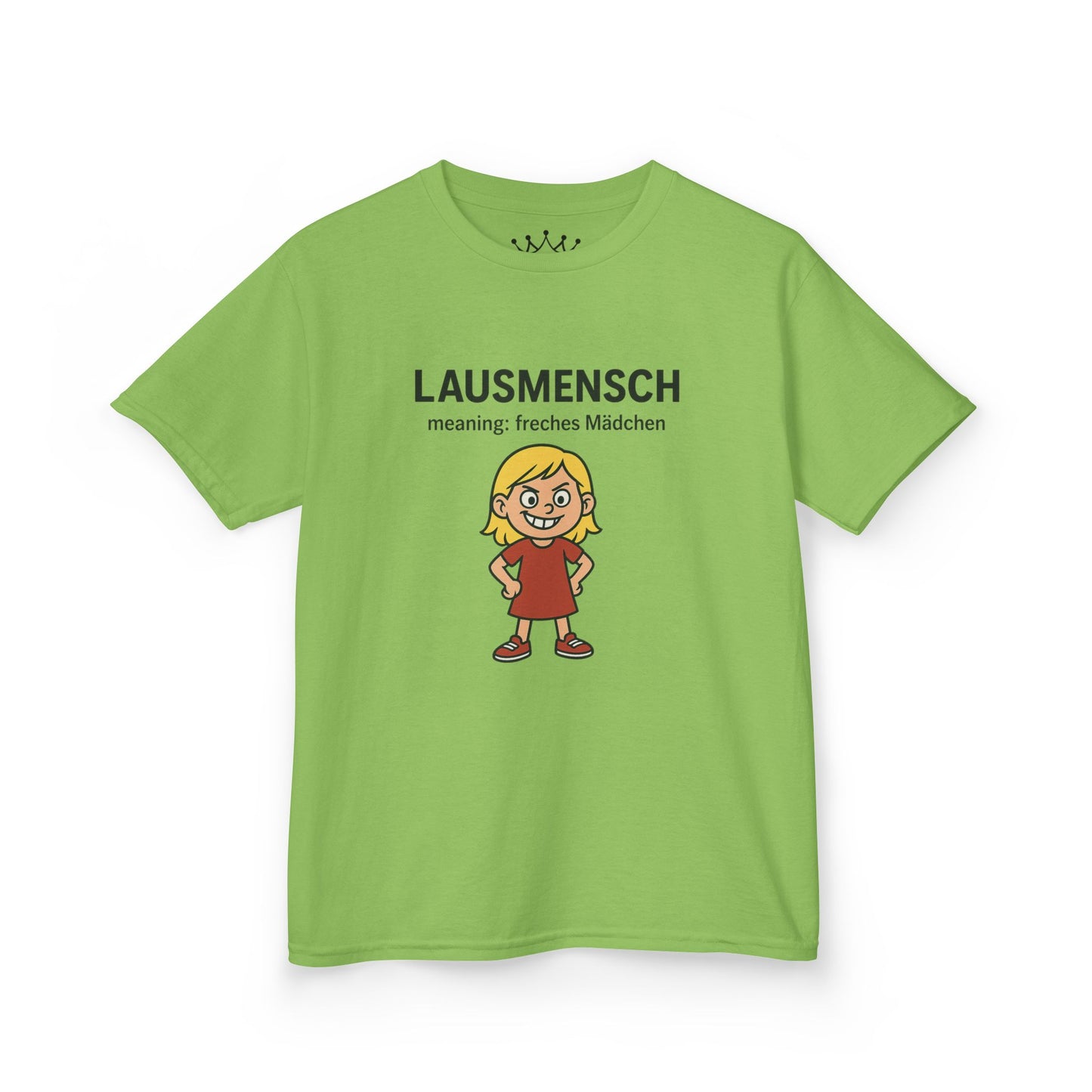 Kinder T-Shirt | Österreichisch - Lausmensch - für freche Mädchen | Baumwolle | Lustig mit Bedeutung auf Hochdeutsch | Kinder | Öko
