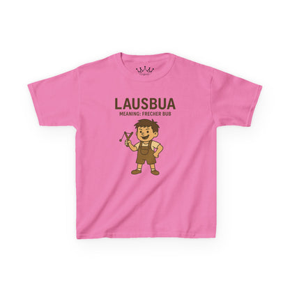 Kinder T-Shirt | Österreichisch - Lausbua - für freche Buben | Baumwolle | Lustig mit Bedeutung auf Hochdeutsch | Kinder | Öko